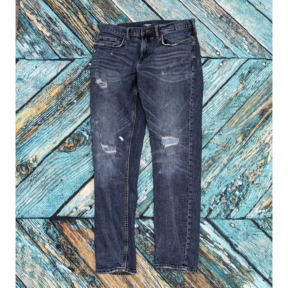 Old Navy Y2K Inspired Dark Wash Slim Fashion Distressed Jeans Size 32 X 34